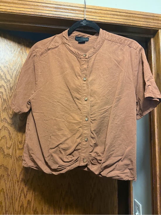 Sanctuary Tops - Sanctuary Rust-Colored Short Sleeve Button Down Top